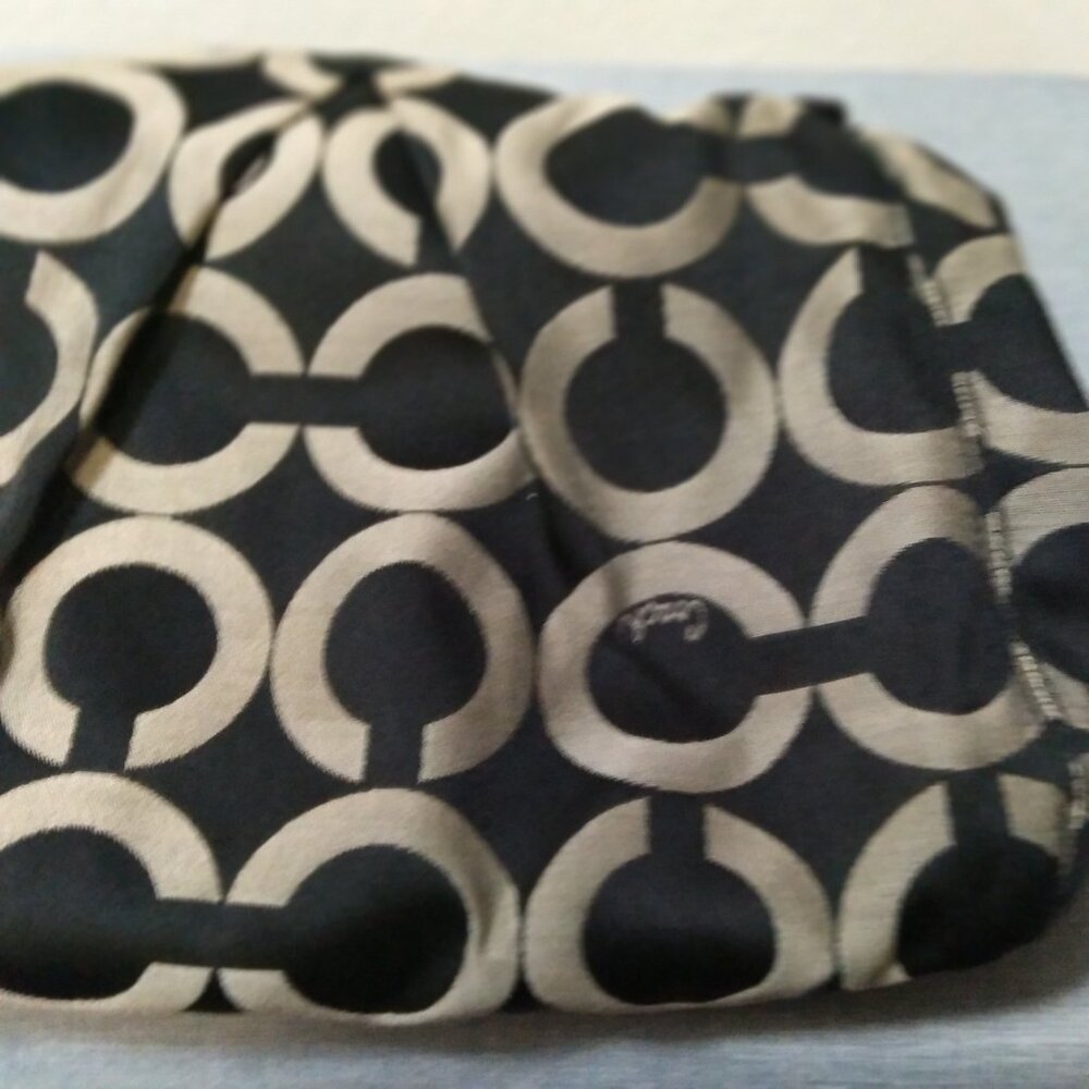 COACH "MIA OP ART MAGGIE" SET Monogram Black SHOULDER WALLET CHECKBOOK S1-7390 - Picture 9 of 15